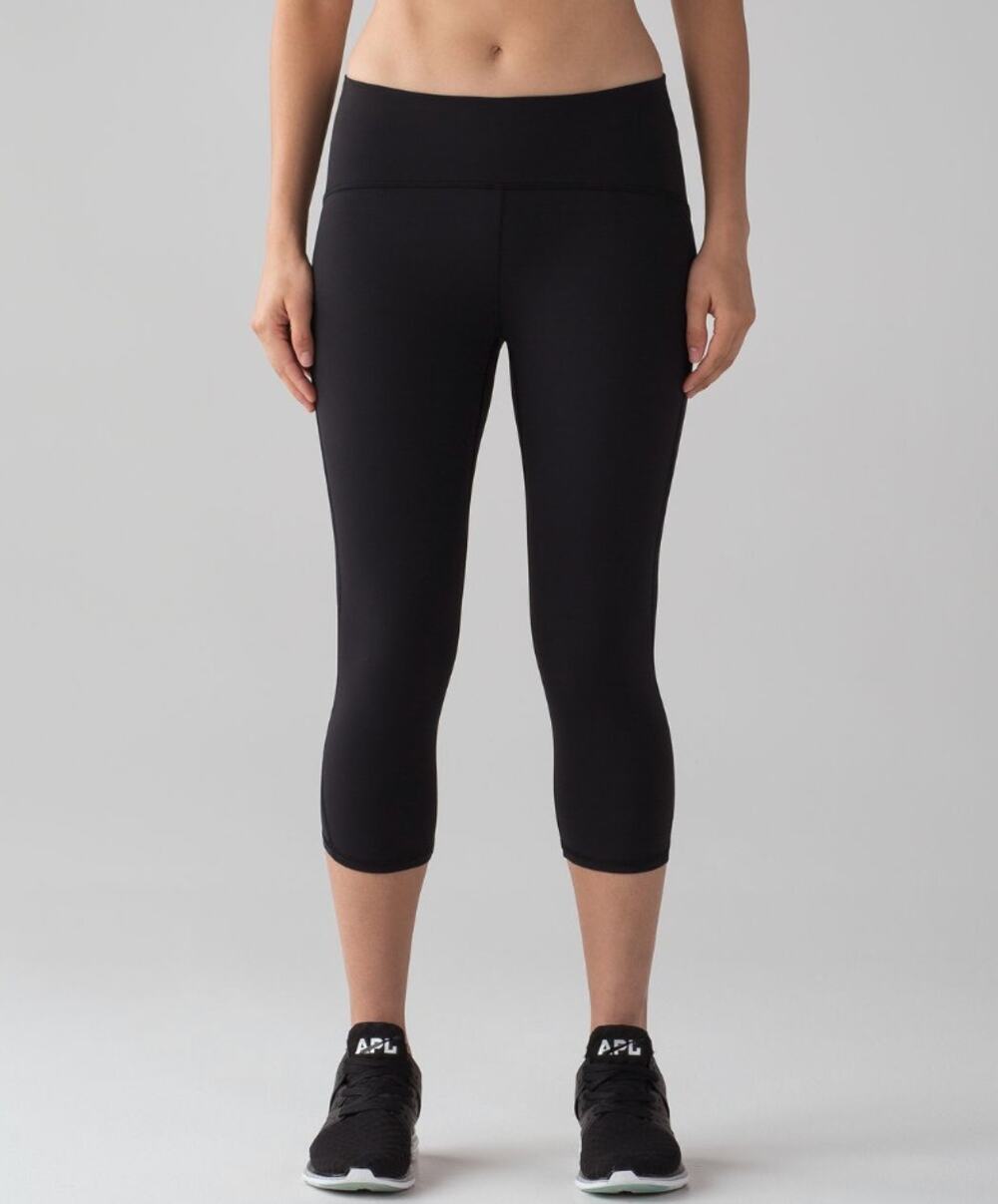 Lululemon Train Times High Rise Cropped Leggings Women's Size 6 Black